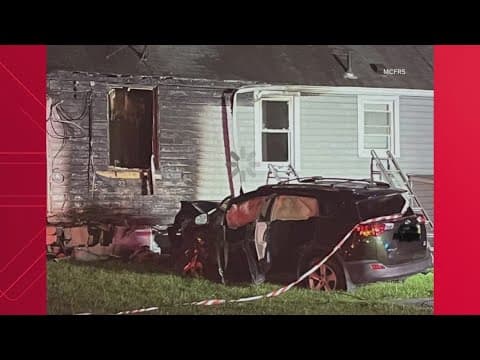 SUV slams into Maryland home sparking gas fire