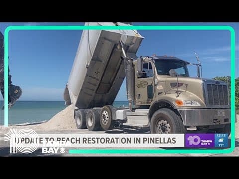 Sand dunes being added to beach in Pinellas