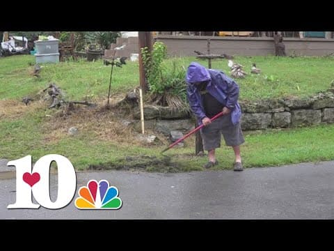 Cocke Co. resident preps his yard ahead of additional rain