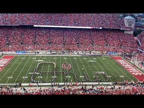 Ohio State Marching Band performs 'Script Ohio' at Notre Dame game
