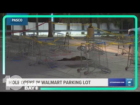 Officials: 20-foot hole opens up in Walmart parking lot in New Port Richey