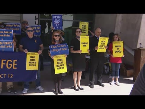 TSA workers rally at San Diego Airport after federal government terminates union contract
