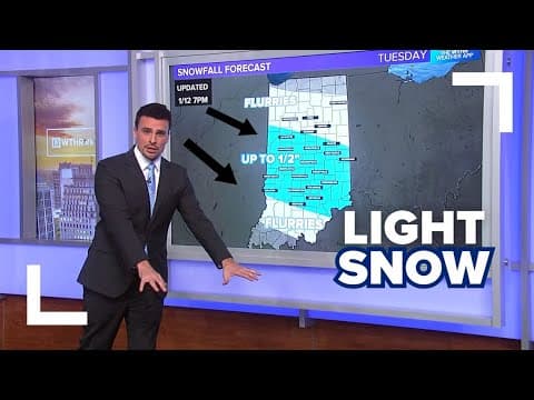 Tracking a quick snow on Tuesday that could bring light accumulation to Indiana