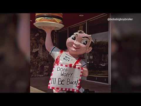 Bob's Big Boy statue in California damaged in crash