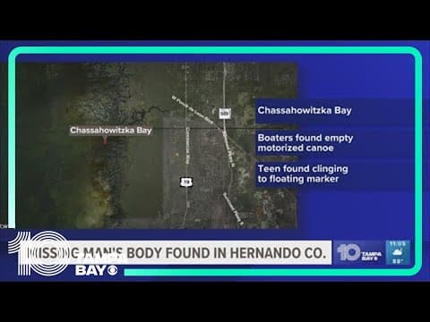 Father's body found after he and his son fall out of canoe in Hernando County waters