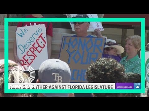 Teachers rally in St. Pete against Florida bill requirements changes for unions