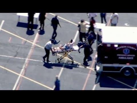 Georgia school shooting | Video shows person wheeled out on stretcher