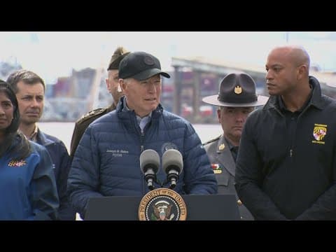 President Biden visits Baltimore Key Bridge collapse site