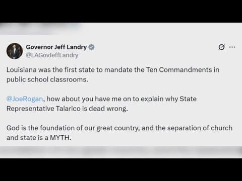 Gov. Landry revives debate over Ten Commandments in Louisiana