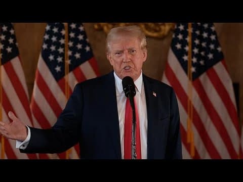 Former President Donald Trump announces he will debate VP Kamala Harris in press conference