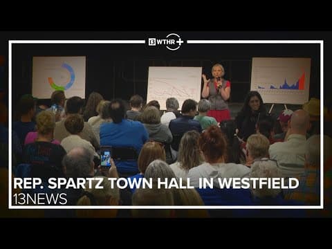 Moments from Rep. Spartz contentious town hall in Westfield | 13News
