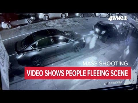 Security camera video shows people fleeing mass shooting in New Orleans