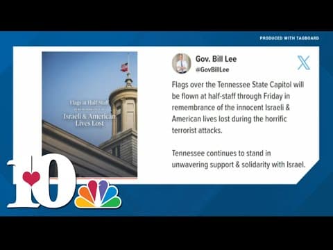 Flags to fly at half-staff at Tennessee State Capitol to honor lives lost in Israel-Hamas conflict