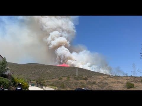 Claro Fire | Fire crews are battling a brush fire near the Carlsbad/San Marcos border