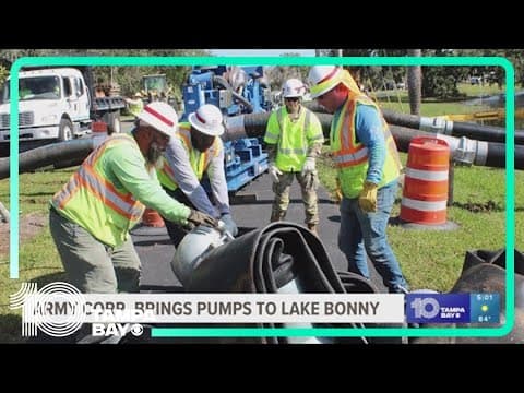 Water being pumped out of flooded Lake Bonny area