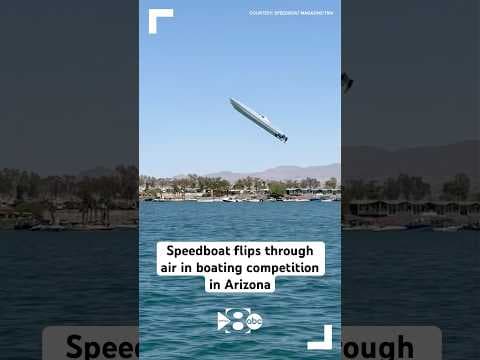 Speedboat flips through air in boating competition in Arizona