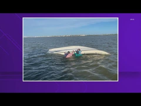 2 children, 2 adults rescued after boat overturns near Galveston