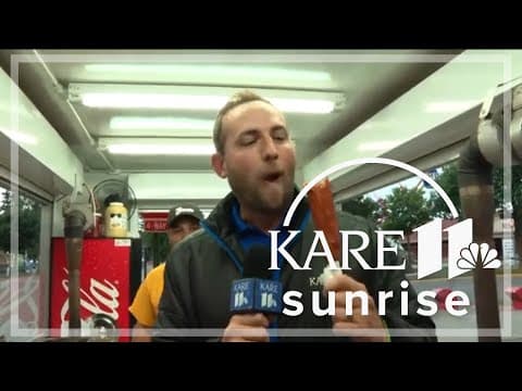 John Zeigler eats first Pronto Pup of the 2024 Minnesota State Fair - maybe
