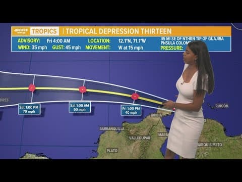 Warm and humid today; TD 13 will not be a threat to the Gulf