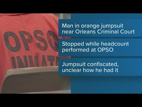 Former inmate wearing orange jumpsuit outside New Orleans Criminal Court triggers lockdown