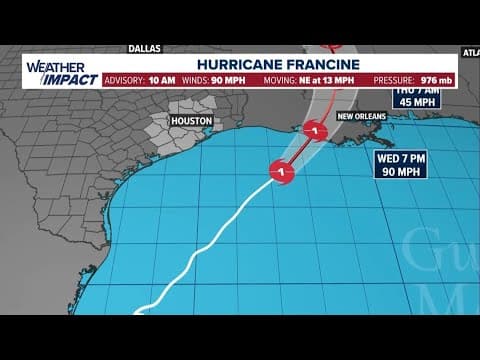 Tracking Francine: Hurricane continues on path toward Lousiana