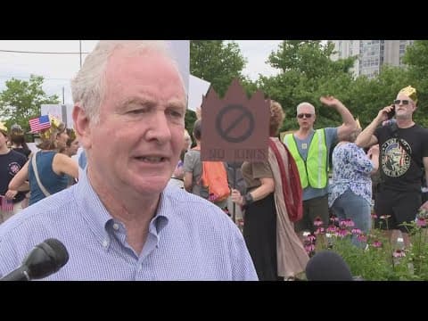 Maryland Senator Chris Van Hollen stopped by 'No Kings' protests across the state