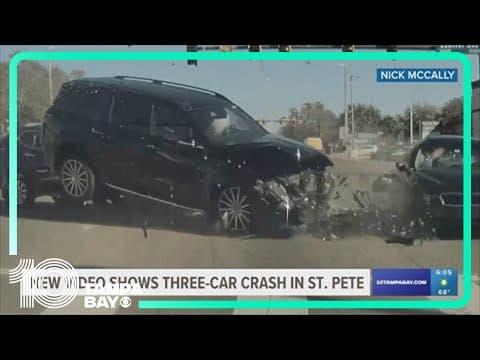 Dash cam video shows St. Pete crash that sent 4 to hospital