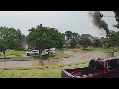 Lightning strikes a home in Colleyville, prompting a house fire