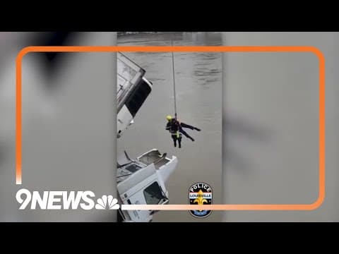 RAW: Dramatic Video Shows Rescue of Driver Trapped in Dangling Semi