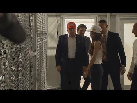 President Trump visits migrant detention site in Florida Everglades