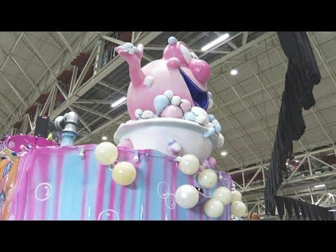 Inside the Bacchus den of floats