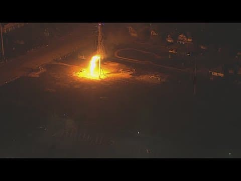 Houston natural gas pipeline still burning, over 24 hours later