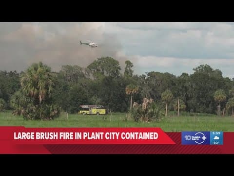 Firefighters contain large brush fire in Plant City
