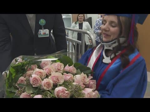 Special hospital graduation for nursing student injured in car crash