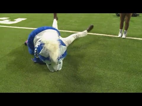 Colts mascot Blue, cheerleaders help hype up Indy for home opener