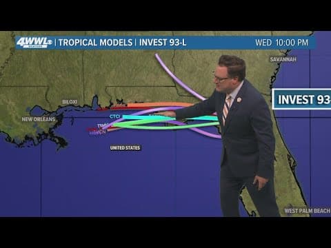 10 PM Tropical Update: Disturbance moving toward the west along the northern Gulf coast
