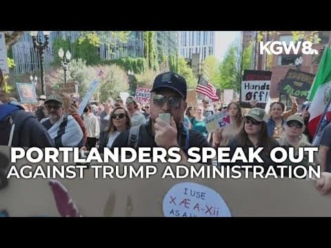 Thousands gather in downtown Portland to protest Trump administration