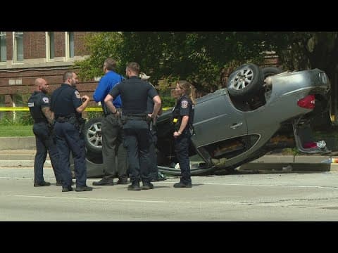 2 juveniles arrested after police chase and crash in front of Indiana State Fairgrounds