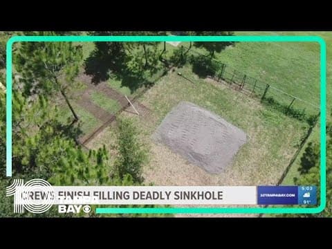 Crews cover up sinkhole in Seffner