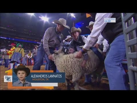 Mutton bustin' winner at the rodeo