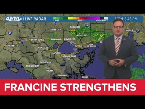 Monday 4PM Tropical Update: Francine expected stronger at landfall, shifts west