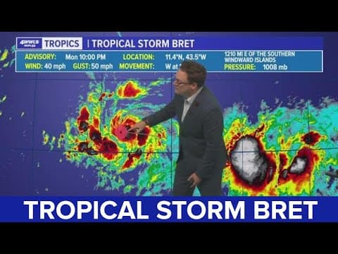 Monday night tropical update: Bret now a tropical storm plus Invest 93l