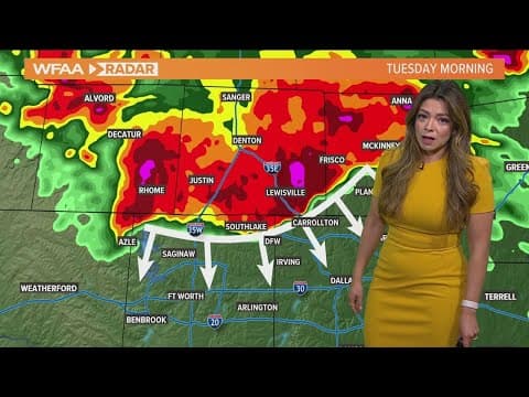 What caused severe storms in Dallas Tuesday?