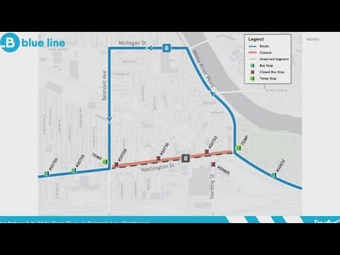 IndyGo's first major Blue Line construction closure, detours to impact near west side