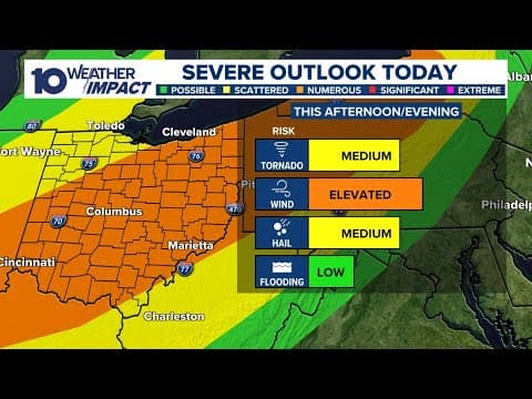10TV Weather Impact Alert Day: Tracking rain and storms for Tuesday