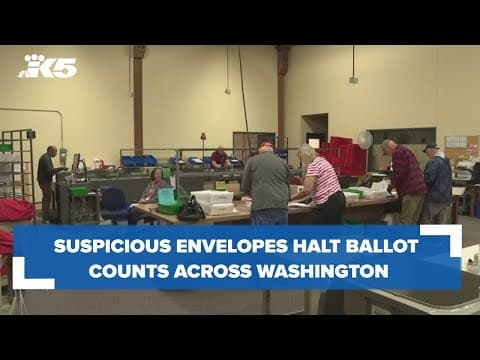 Suspicious envelopes stop ballot counts