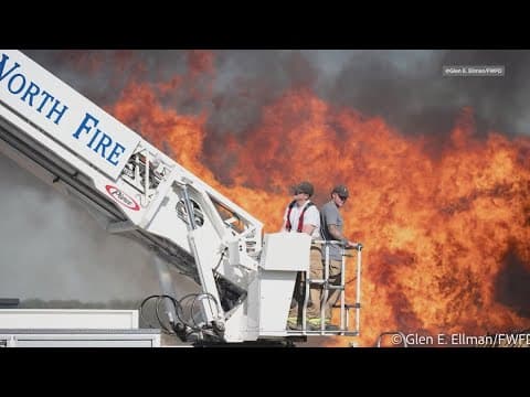 Fort Worth firefighters attack massive blaze Sunday