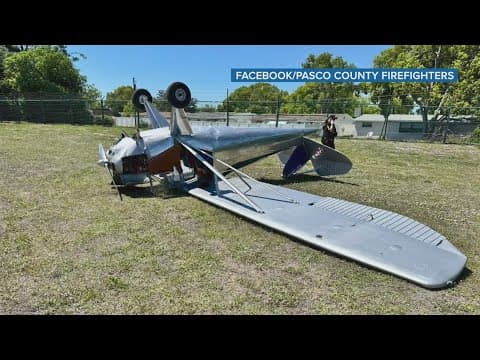 No one hurt after small plane flips in emergency landing in Pasco County