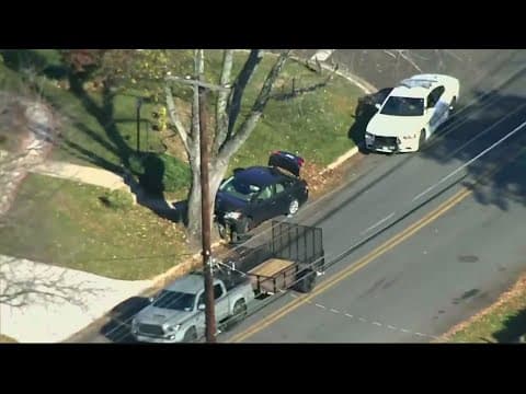 Police chase ends when stolen car crashes into tree in Silver Spring