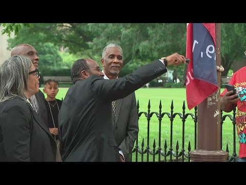 Juneteenth flag raised at Ohio Statehouse for first time